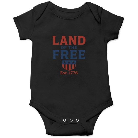 Land of the Free Patriotic Badge Onesies