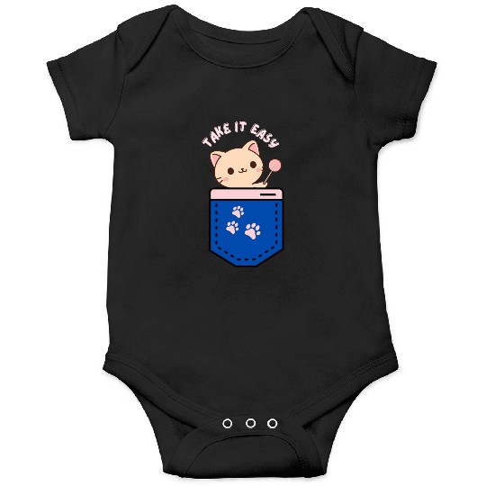Sweet Kitten Lollipop Badge Design Onesies