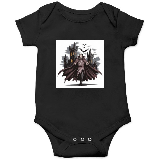 Vampire Count Gothic Castle Print Onesies