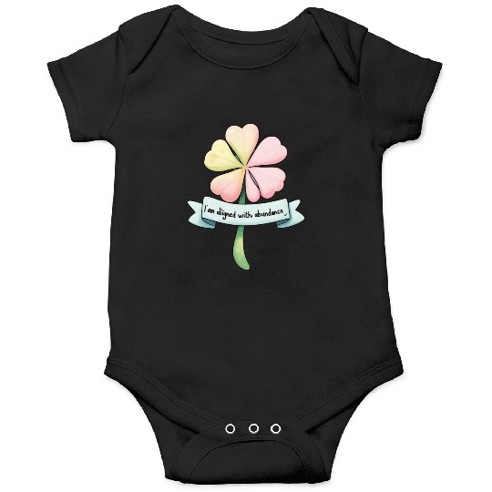 Four-Leaf Clover with Affirmation Banner Onesies