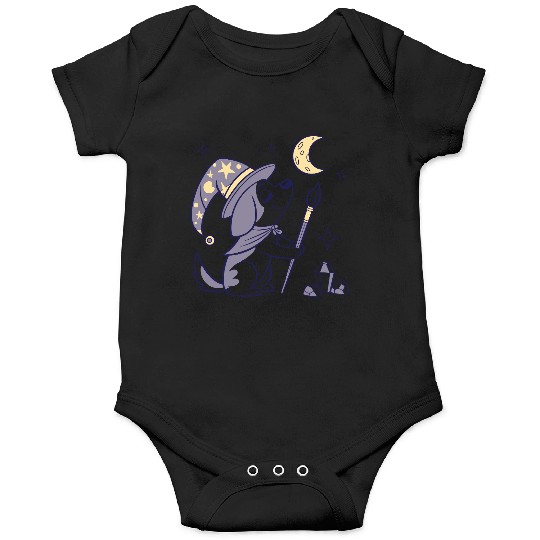 Mystical Moon Wizard Illustration Onesies