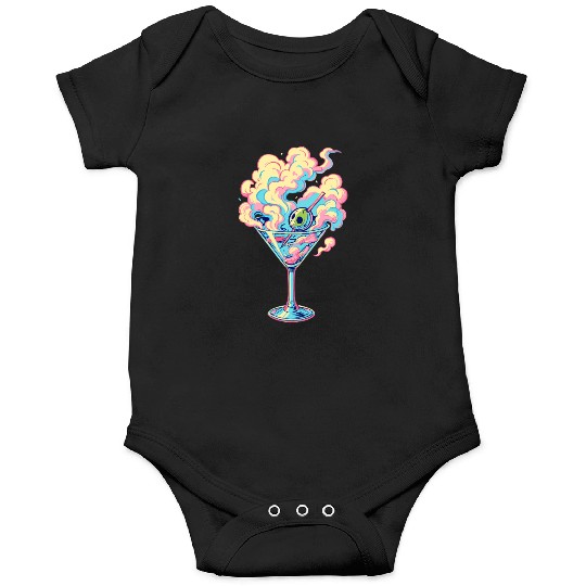 Vaporwave Martini Cocktail Dreams Onesies