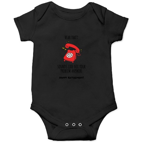 Funny Red Phone Retirement Card Illustration Onesies