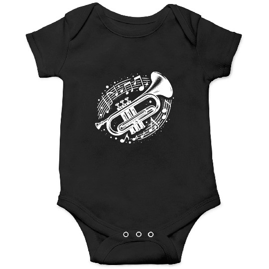 Trumpet Meets Musical Note Loud, Wild, Beautiful Onesies