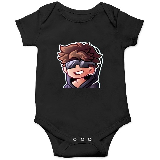 Cool Gamer Boy Logo – Fun Cartoon Avatar for Merch Onesies