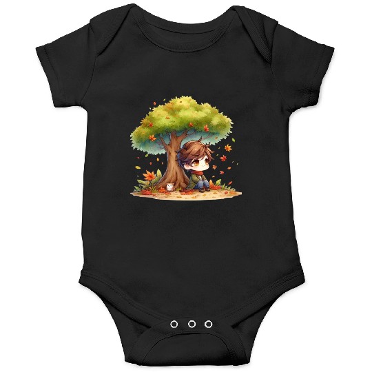 Autumn Serenity Chibi under a Maple Tree Onesies