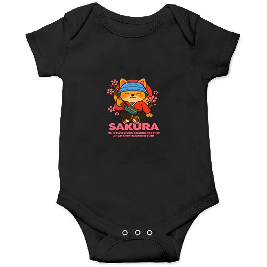 Kawaii Samurai Fox Cherry Blossom Design Onesies