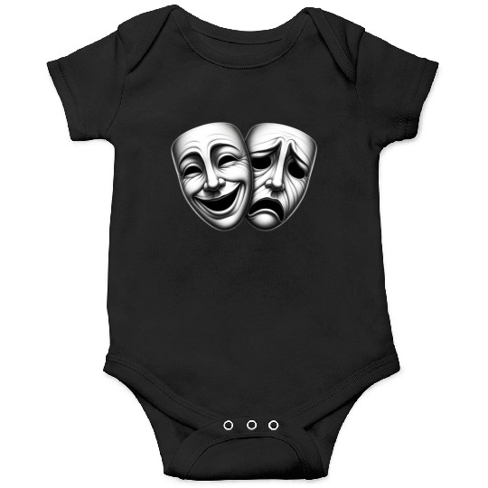Comedy and Tragedy Masks – Classic Theater Art  Onesies
