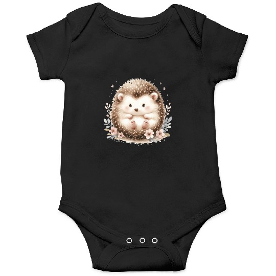 Cute Hedgehog with Floral Accents Onesies