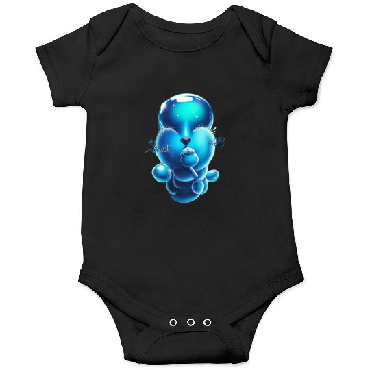 Whimsical Blue Bear with Lollipop Onesies