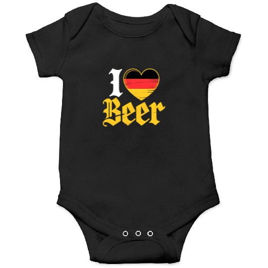 I Love Beer German Bier Funny Germany Flag Onesies