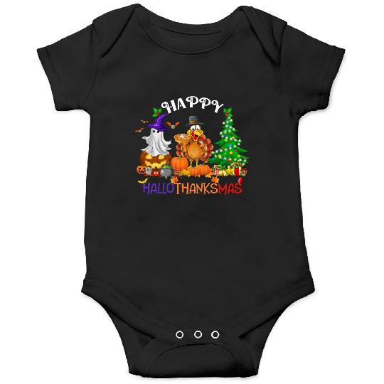 Retro Happy HalloThanksMas  Onesies