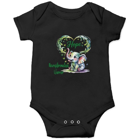 Elephant with Green NEUROFIBROMATOSIS WARRIOR Onesies