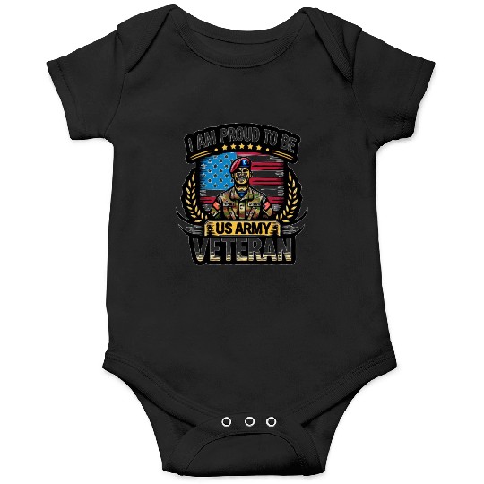 Proud US Army Vet Emblem Onesies