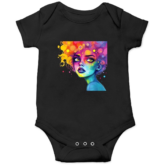 Vivid Neon Fantasy Woman Artwork Onesies