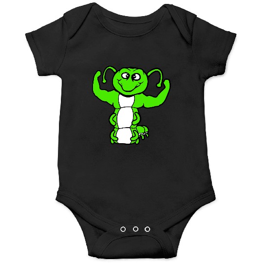 Caterpillar bodybuilder strong muscle training gym Onesies