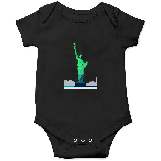 Modern Minimal Statue of Liberty – New York Icon Onesies