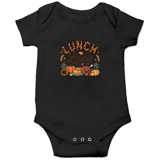 Leopard Fall Autumn Thanksgiving Lunch Lady Onesies