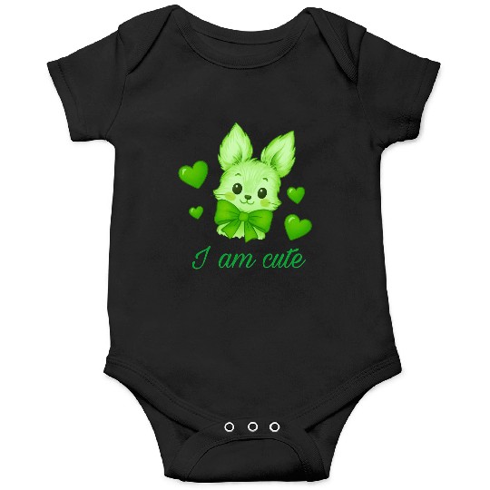 Cute Green Bunny with Bow – Kawaii Animal Design Onesies