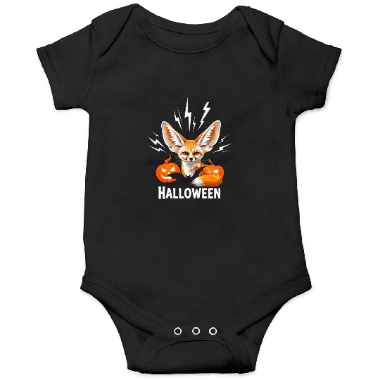 Whimsical Halloween Fox with Bat Wings Onesies