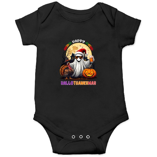 Happy Hallothanksmas Halloween Thanksgiving Xmas Onesies