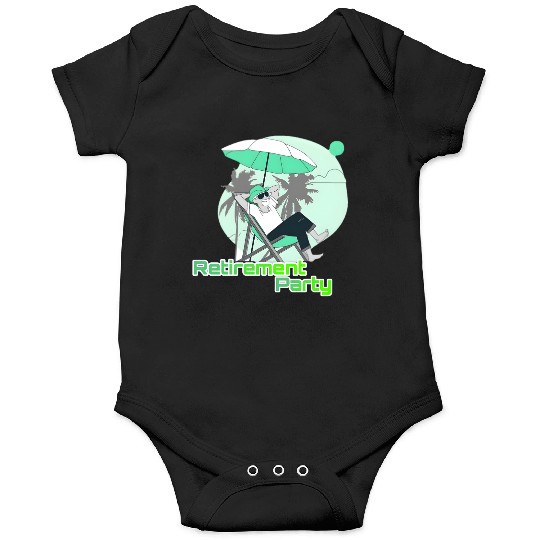 Relaxing Retirement Party Illustration Onesies