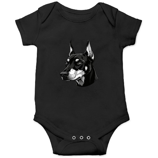 Elegant Black and White Husky Portrait Onesies