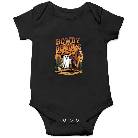 Howdy Ghouls Cowboy Ghost Halloween Onesies