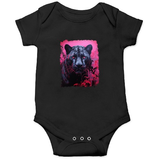 Pink Pop Art Black Panther  Onesies