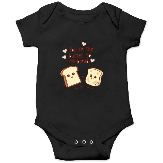 Cute Bread and Butter Kawaii Valentine Design Onesies