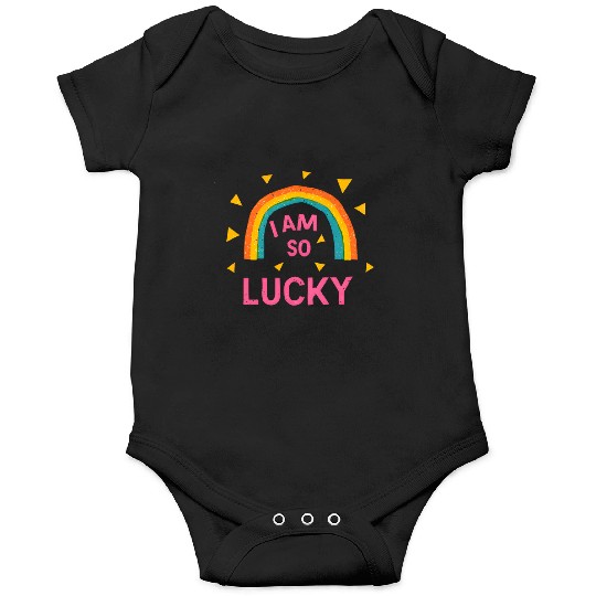 Colorful Lucky Rainbow Affirmation Design Onesies