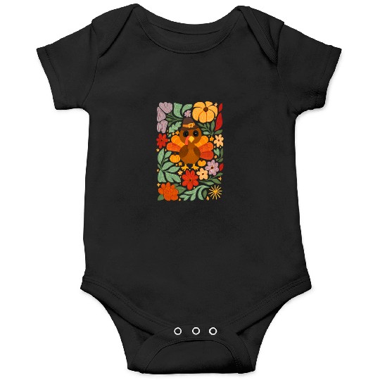Festive Harvest Thanksgiving Turkey Onesies