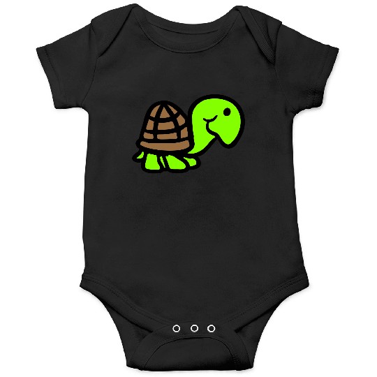 Little Turtle cute smiling happily funny Cartoon Onesies