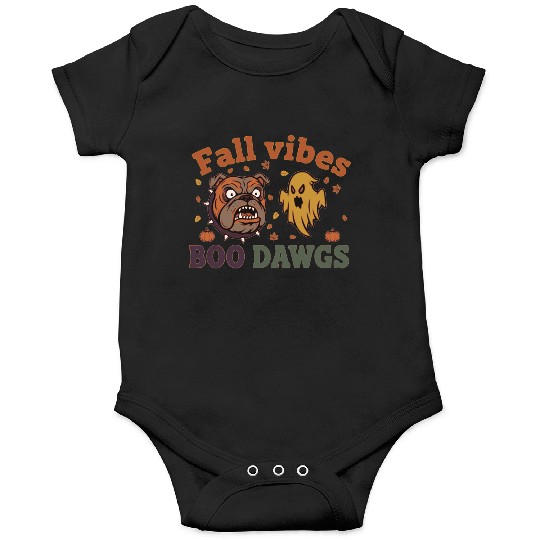 Fall vibes | Halloween Bulldog Ghost  Onesies