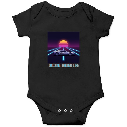 Cruising Through Life Retro Car & Sunset Onesies