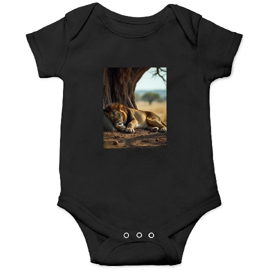 Serene African Lion Resting Scene Onesies