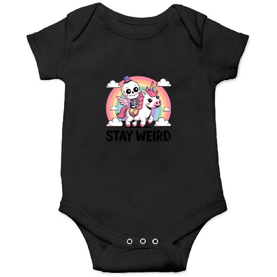 stay weird skeleton unicorn Onesies