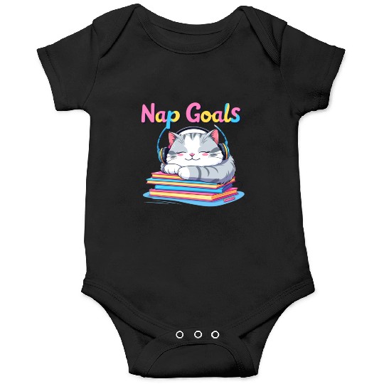 Cute Cat Nap Goals Design Onesies
