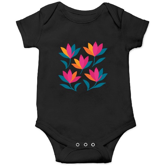 Colorful Abstract Tulips Graphic Onesies