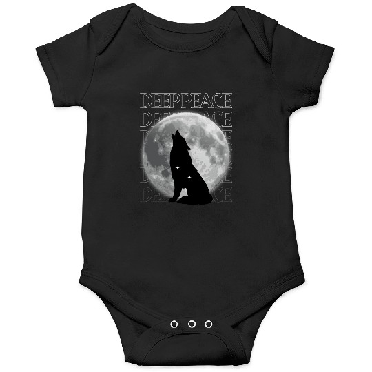 Wolf Howling at Full Moon Design Onesies