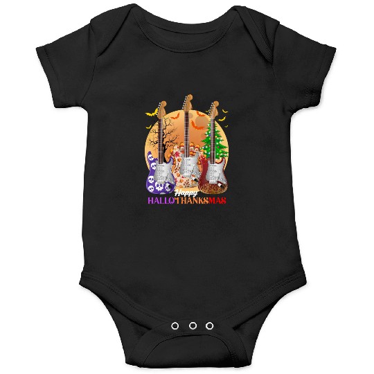 Happy HalloThanksMas Guitar  Onesies