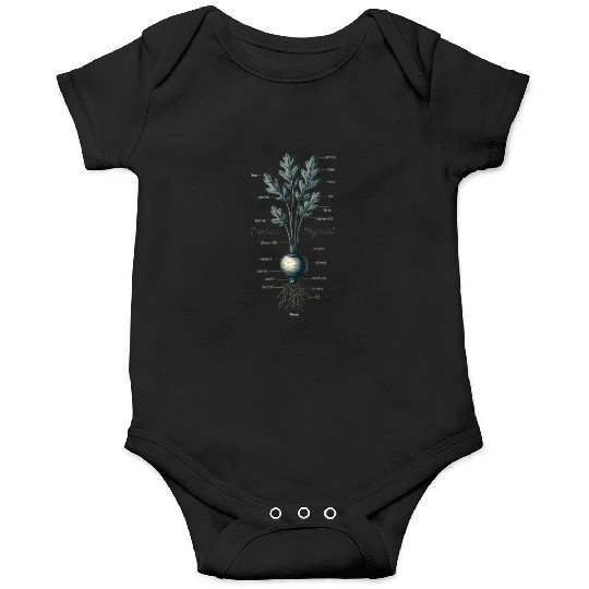 Illustrated Vegetable Cross-Section Design Onesies