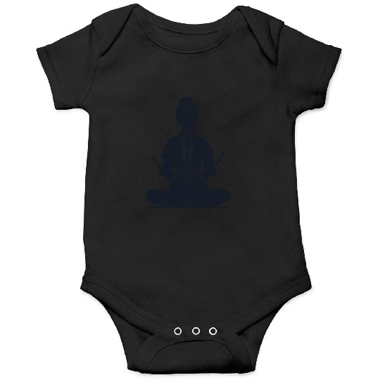 Serene Samurai Girl Silhouette Design Onesies