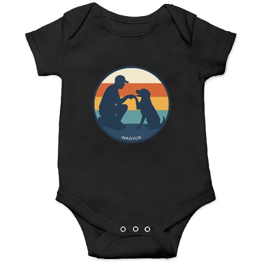 Dog Dad Retro Sunset Badge Onesies | Wagvox