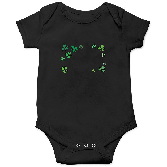 Dark green shamrocks, St Patrick's Onesies