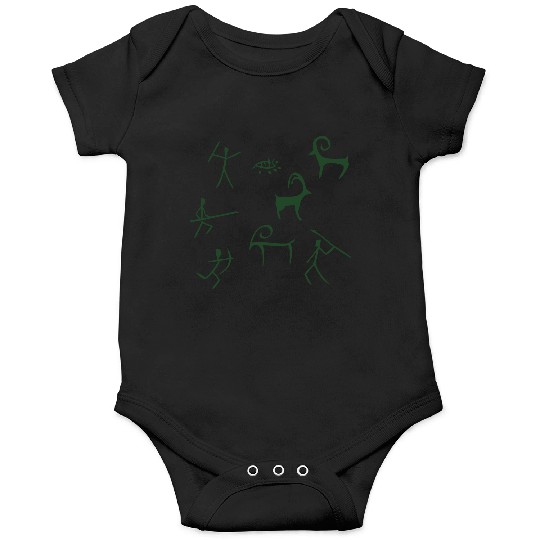 Caveman hunting cave drawings Onesies