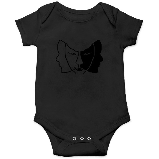 light dark face mask gemini Onesies