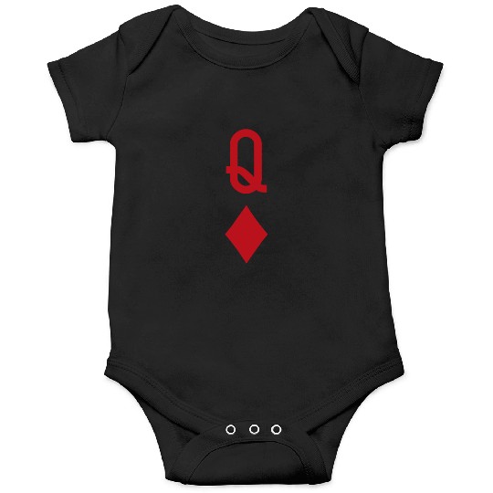 Queen of Diamonds Red Playing Card Onesies