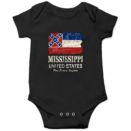 Mississippi Flag - Vintage Look Onesies