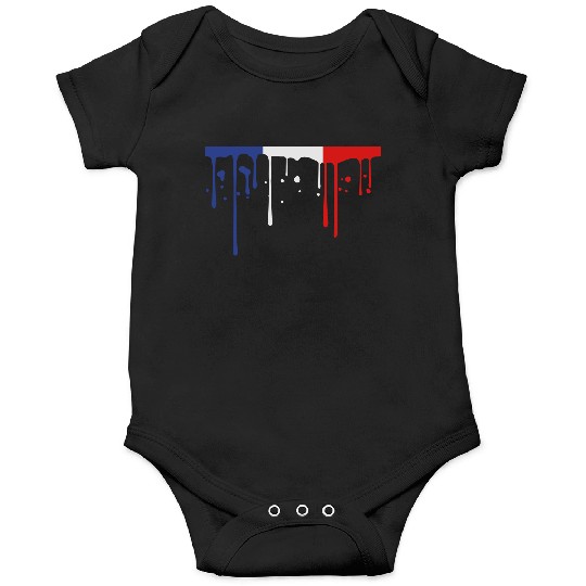 drop blob 3 colors france nation blue white red fl Onesies
